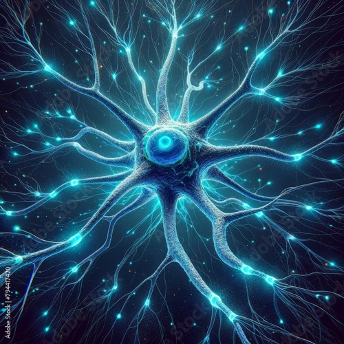Illustration of Neuronal Network. Generative AI. photo