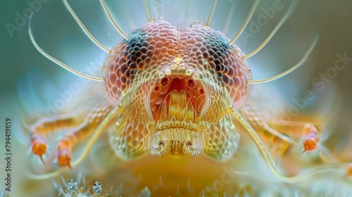 A fascinating closeup of a rotifers mouth revealing its tiny but powerful jaws used for grasping and shredding food. The microscopic