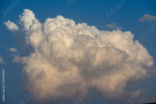 Majestic cumulus clouds at dusk, Ranikot, Sindh, Pakistan photo