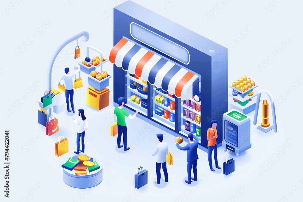 Group of People Standing Around Vending Machine Group of People Standing Around Vending Machine