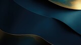 Abstract blue and gold curving shapes forming luxurious background