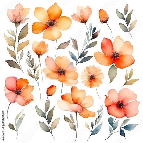 Each flower petal is meticulously detailed in this watercolor masterpiece. From lilies to irises  the composition radiates elegance and sophistication  perfect for use in wedding invitations or botani