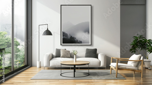 A stylishly designed poster frame complementing the modern aesthetic of a living space.