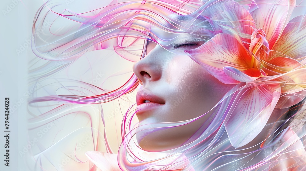 Charming and abstract depiction of the concept of beauty  AI generated illustration