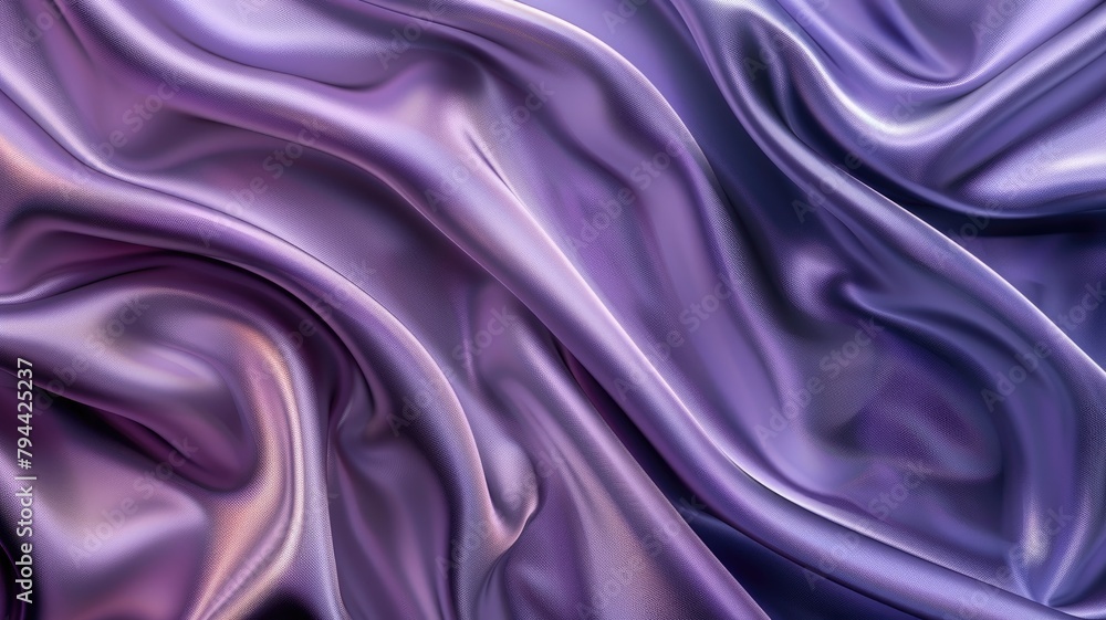 Obraz premium Luxurious smooth purple silk fabric with elegant drapery and artistic folds
