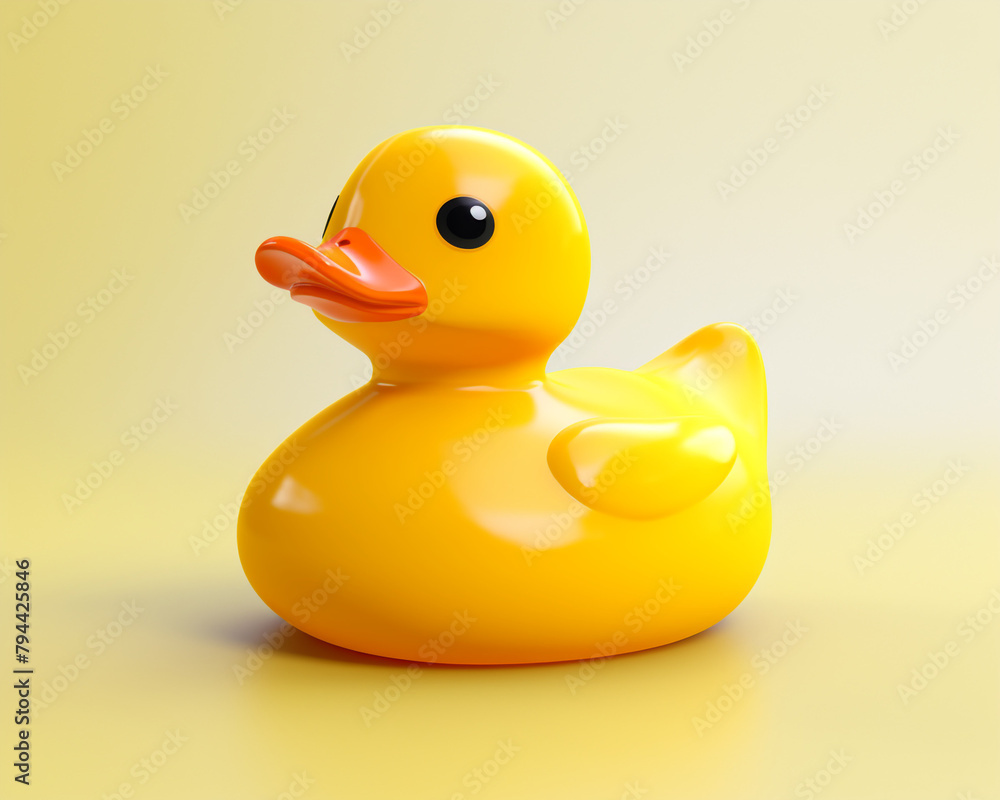 3D render yellow rubber ducky сreated with Generative Ai 3D render yellow rubber ducky сreated with Generative Ai