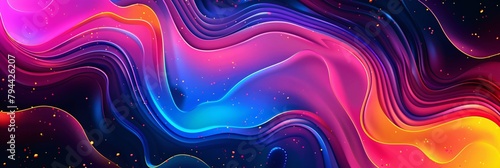 Vibrant abstract wallpaper with dynamic shapes and neon gradients reminiscent of a hallucination photo