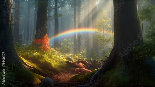 Rainbow in the magic forest