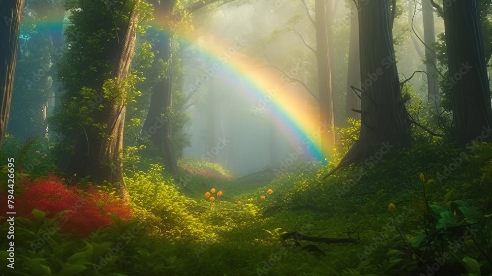 Rainbow in the magic forest