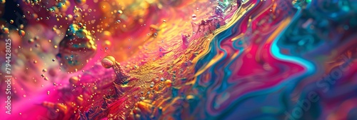 Lose yourself in a digital masterpiece where oceanic elements dance alongside psychedelic colors