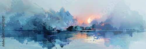Immerse yourself in an ethereal dreamscape where abstract forms float amidst serene landscapes
