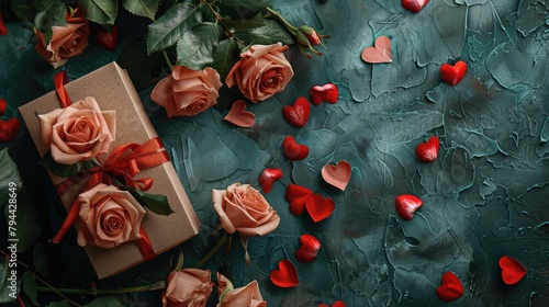 Celebrating Women s Day with a touch of Valentine s charm Create a beautiful composition featuring a gift roses and a sweet greeting card Don t forget to leave space for your heartfelt mess