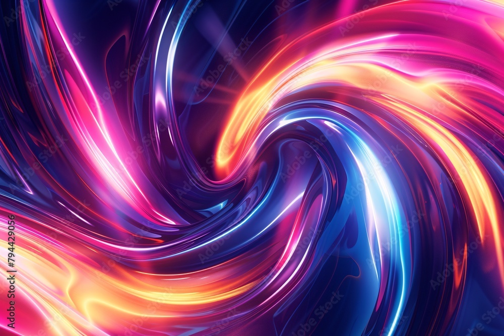 Dynamic abstract background with swirling patterns and neon colors