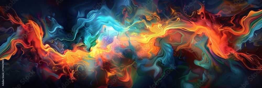 Behold a mesmerizing fusion of abstract psychedelia and the vibrant energy of flickering flames