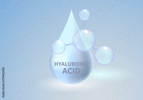 Botox, hyaluronic acid. Hyaluronan skin care, anti-age and anti-wrinkle therapy