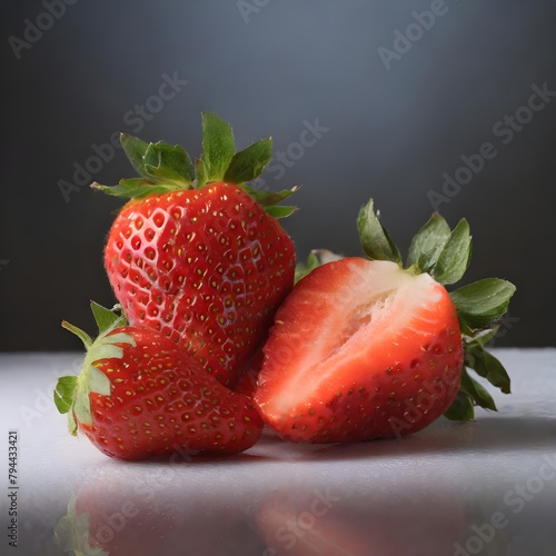 Sweet strawberries on the table. Fruits and summer berries illustration