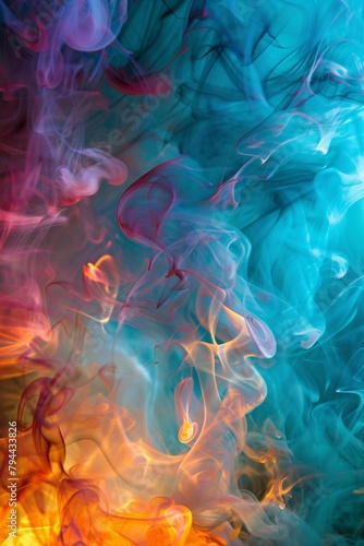 Lose yourself in an ethereal dreamscape where vibrant colors merge with the flickering warmth of fire