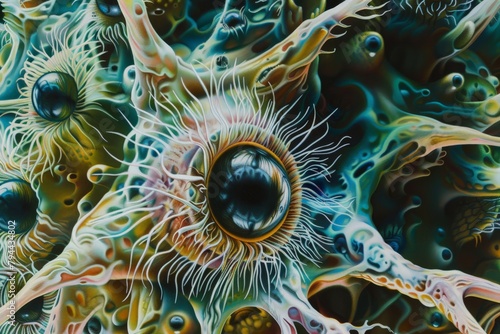 Illustration of Exotic Microbe. Generative AI.