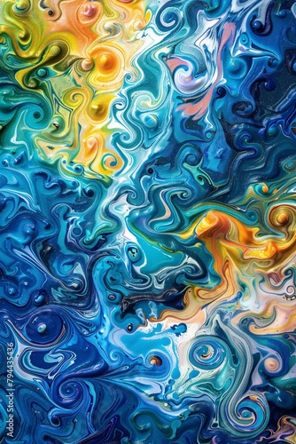 Embark on a journey through a kaleidoscope of oceanic colors and swirling patterns