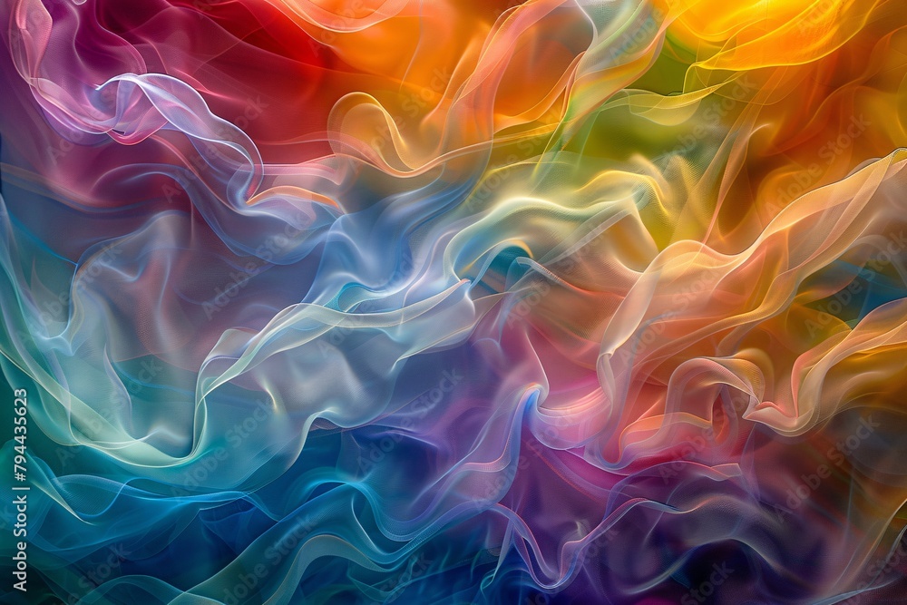 Dive into a mesmerizing abstract rainbow where colors dance in harmony with ethereal forms Dive into a mesmerizing abstract rainbow where colors dance in harmony with ethereal forms