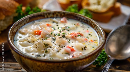 cremy  seafood chowder soup, 16:9
