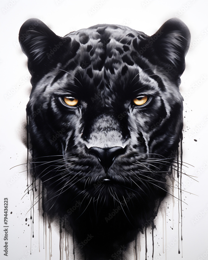 graphic pencil drawing of the face of a beautiful black panther сreated with Generative Ai graphic pencil drawing of the face of a beautiful black panther сreated with Generative Ai