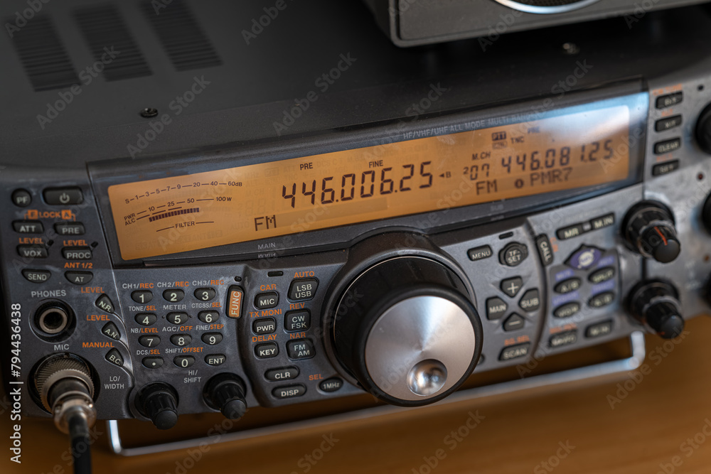 Fototapeta premium Radio equipment with an orange display.