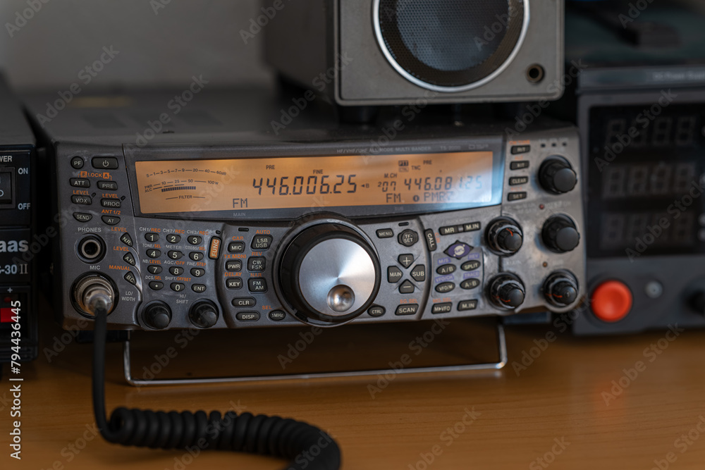 Fototapeta premium Radio equipment with an orange display.