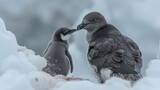 A Brown skua kills and eats an Adelie penguin chick in Antarctica.  