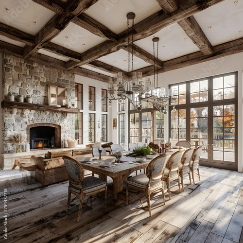 Farmhouse Feast: A Rustic Retreat with Vintage Charm and Warm Ambiance