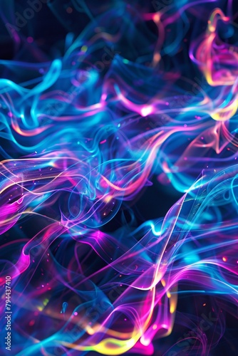 Abstract background with neon colors and swirling shapes  creating a dynamic and energetic atmosphere