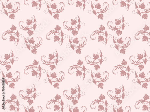 Pink floral pattern design for textile and print