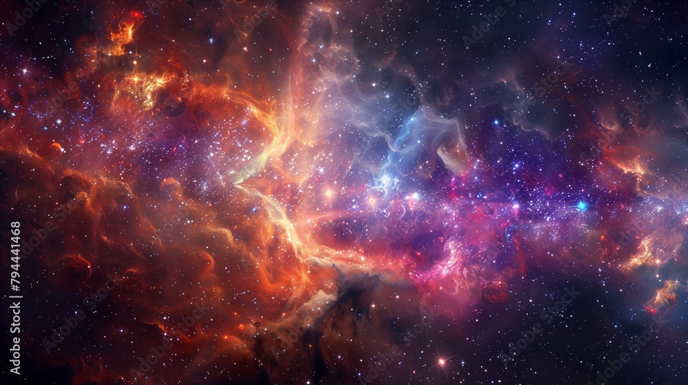 Cosmic nebulae and star fields, bringing the beauty of outer space. Stunning image of a star-forming nebula