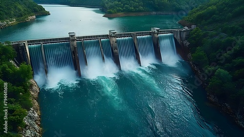 The Role of Hydroelectric Dams in Promoting a Sustainable and Eco-Friendly Future. Concept Renewable Energy, Hydropower Benefits, Environmental Conservation, Sustainable Development