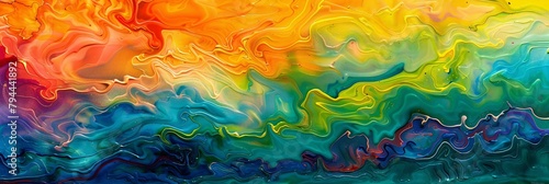 Explore an otherworldly dreamscape where abstract forms meld with the vibrant hues of the rainbow