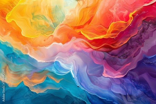 Explore an enchanting dreamscape where abstract forms meld with the vibrant hues of the rainbow