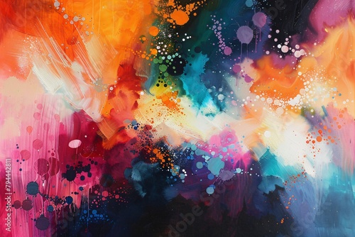 Embark on a mesmerizing dreamscape where abstract forms dance with the colors of the rainbow