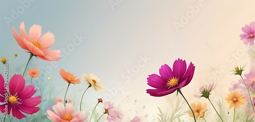 empty space  soft background  Cosmo Flowers  illustration