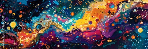 Dive into a mesmerizing dreamscape where abstract patterns flicker with the colors of the rainbow