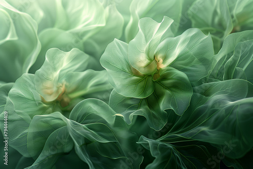 Cluster of vibrant green delicate fantasy flowers floral 8k wallpaper background