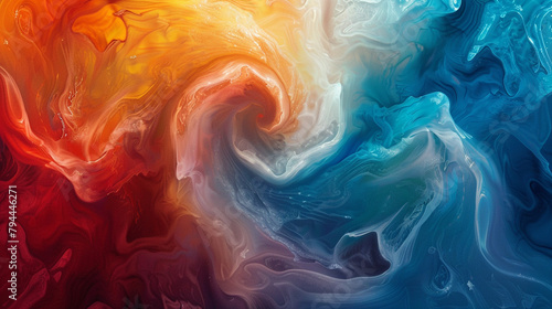 A kaleidoscope of colors swirls together in a hypnotic display, forming an enchanting symphony of fluid gradients.