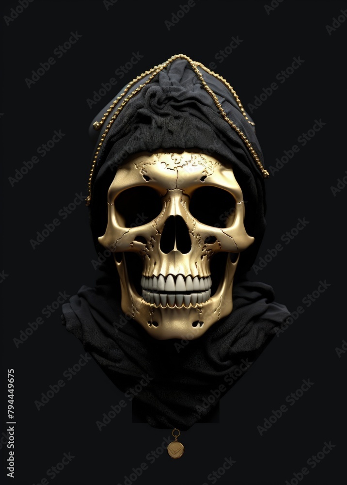 Chic allure: unveiling contemporary elegance of stylish skull with gold plating, modern luxurious decorative accent merging edgy design opulent glamour in a unique and fashion-forward statement piece. Chic allure: unveiling contemporary elegance of stylish skull with gold plating, modern luxurious decorative accent merging edgy design opulent glamour in a unique and fashion-forward statement piece.