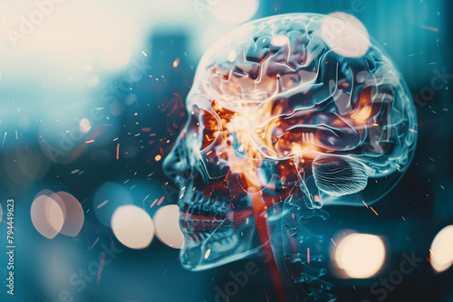 Digital Representation of Human Brain Anatomy With Neural Explosion photo