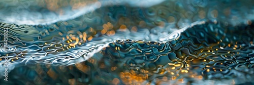 Dive into an abstract world of metallic intrigue, where intricate patterns emerge from the depths of imagination photo