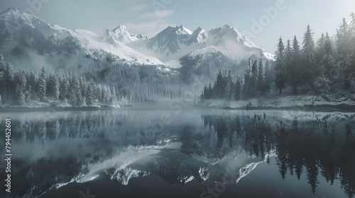 Lake reflected in the mountains frostpunk © Love Mohammad