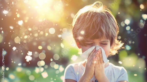 boy sneezing