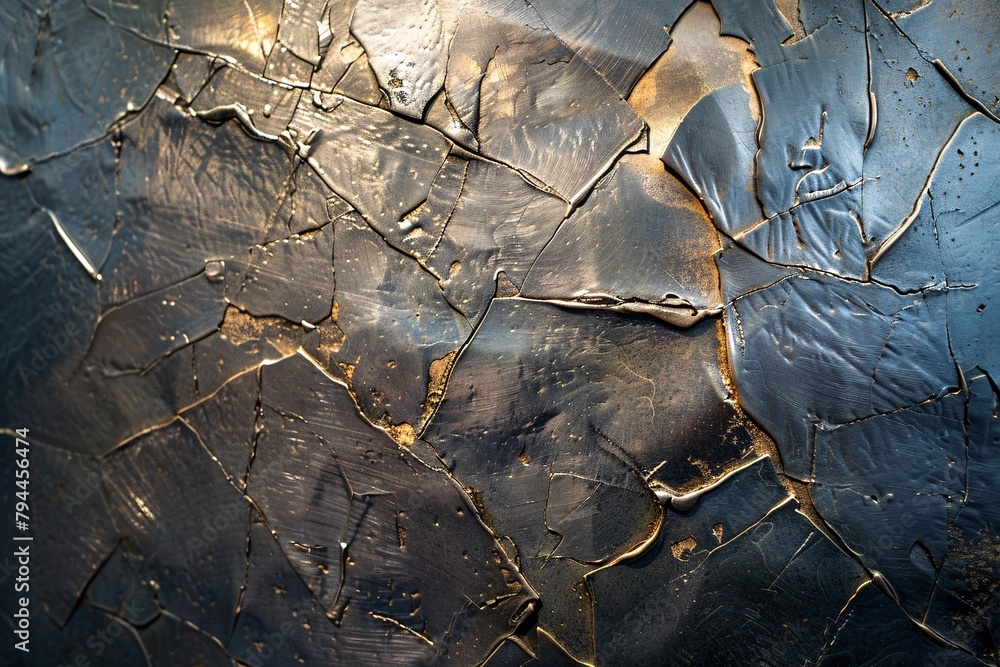 Immerse yourself in a world of abstract metal textures, where rough surfaces contrast with smooth reflections