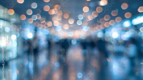 Amidst the chaos of a crowded terminal the defocused background offers a peaceful respite with its gentle hues and blurred structures. . photo
