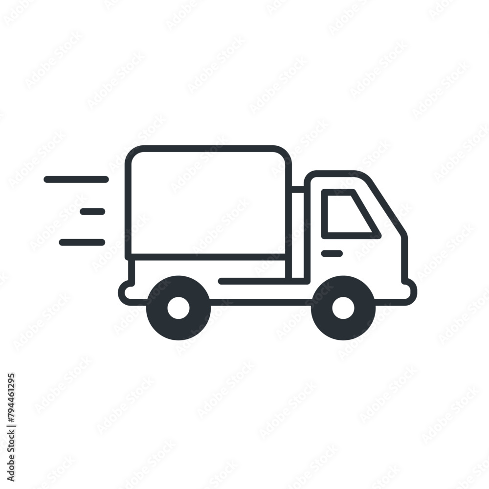 Delivery truck line icon. Delivery service, e-commerce. Isolated vector illustration Delivery truck line icon. Delivery service, e-commerce. Isolated vector illustration