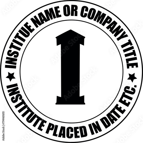 Round text logo design between I for any institute.